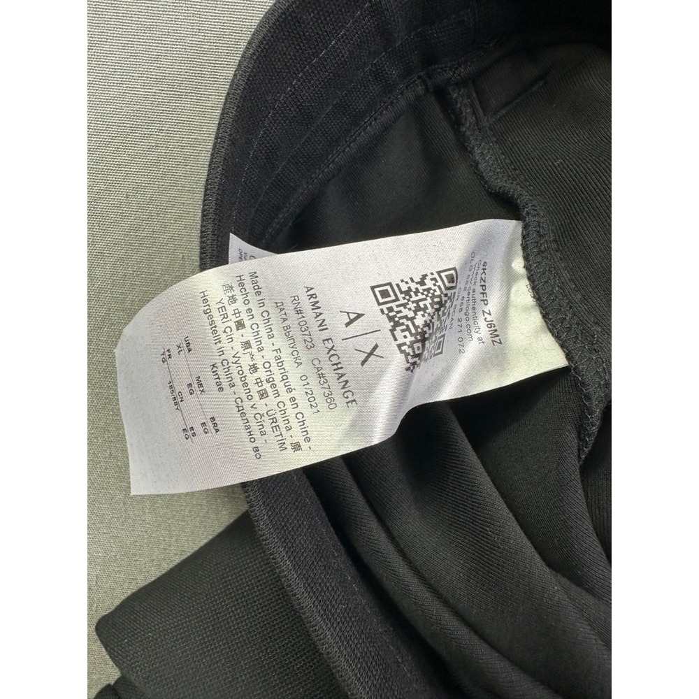 Armani Exchange Men's Black Pique Tapered Trousers XL 6KZPFP ZJ6MZ New - Picture 14 of 15